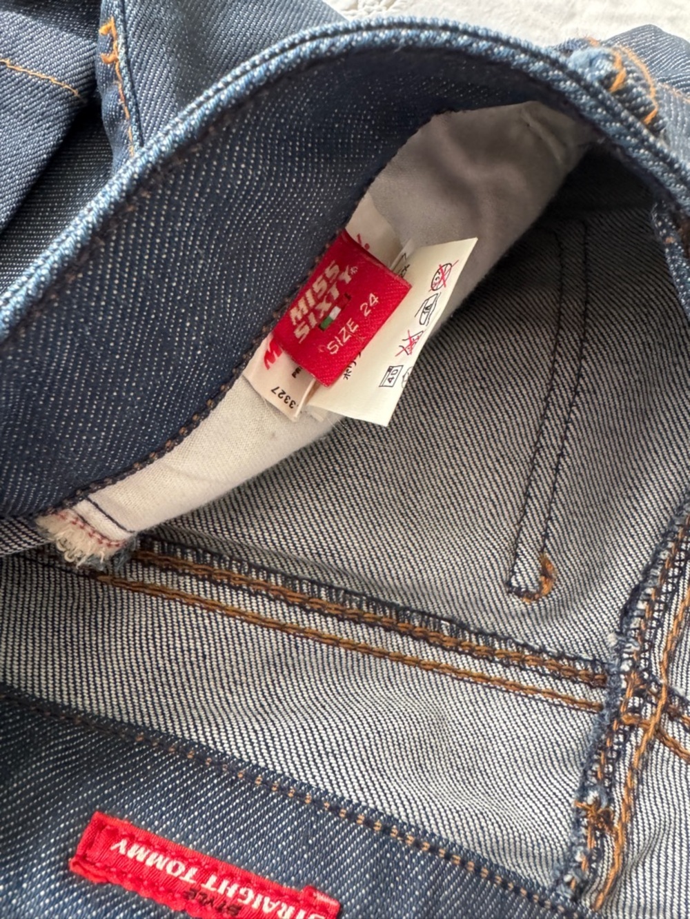 Miss Sixty Y2K Low Rise Straight Leg Model Off Duty Jeans Size 24 - Picture 7 of 10